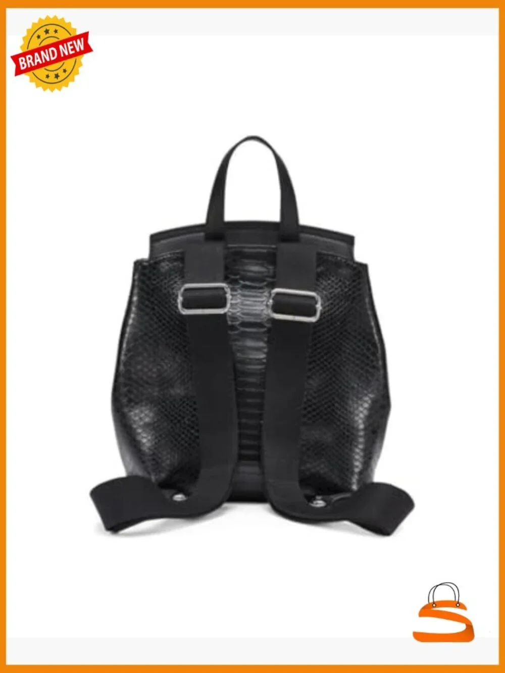 Faux Snake Flap Backpack, Adjustable Straps, 3 Pockets